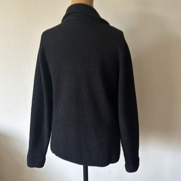 Eileen Fisher sz PL black wool blend soft blazer great pre owned condition - Picture 5 of 9